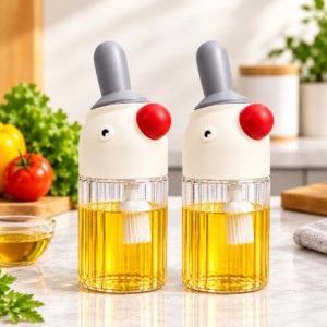 2-in-1 Oil Dispenser With Silicone Brush Combo