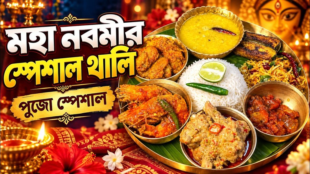 Durga Puja Special Nabami Thali | Bengali Chicken Rasala & Chingri Malaikari